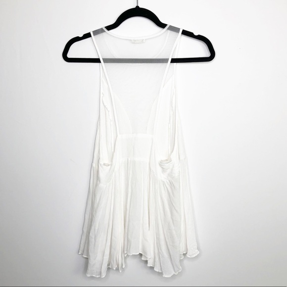 Free people ivory sheer mesh marble tank blouse - Picture 6 of 11